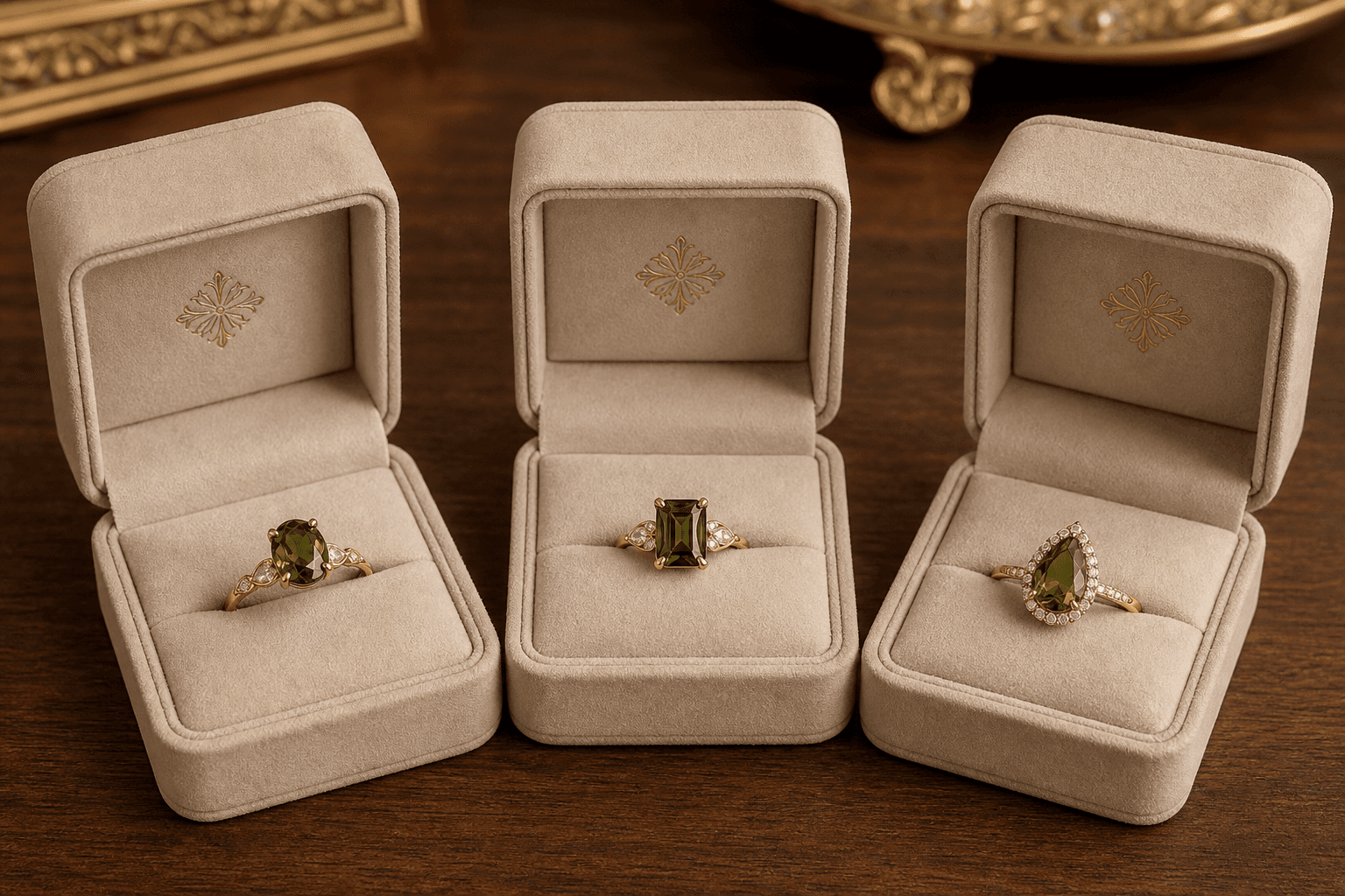 Lumina Atelier presentation boxes with custom jewelry